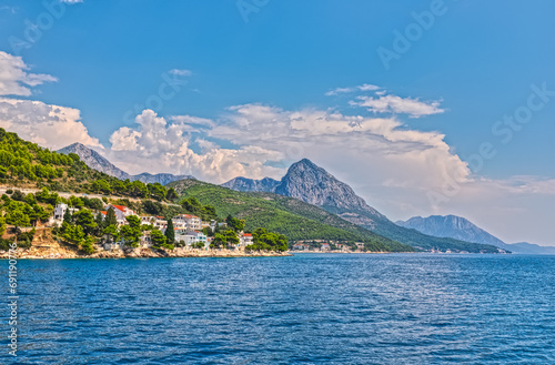 Summer View of Drvenik and Biokovo Mountain, Croatia