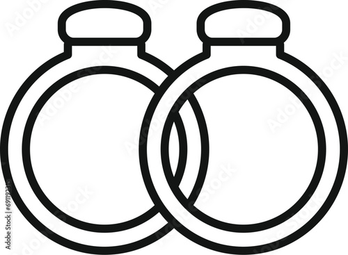 Marriage rings icon outline vector. Event planner. Invite on timeline