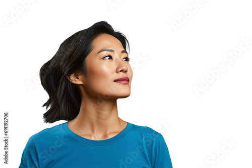 Close up of a thoughtful chinese woman