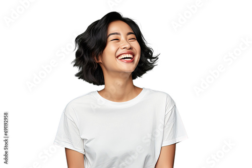 Close up of a happy chinese woman