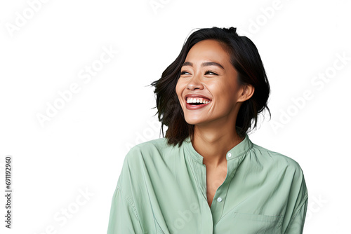 Close up of a happy chinese woman
