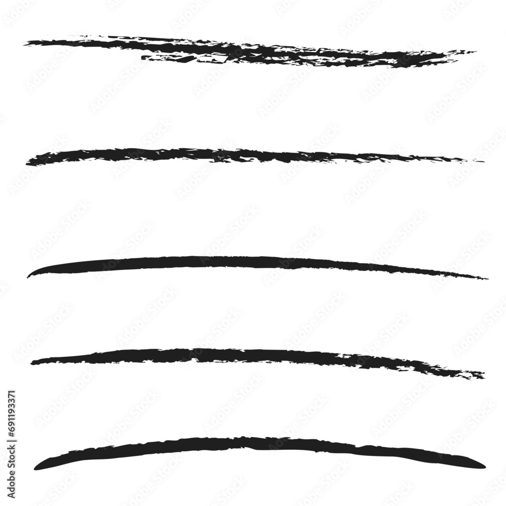 set of black and white strokes set of black and white strokes