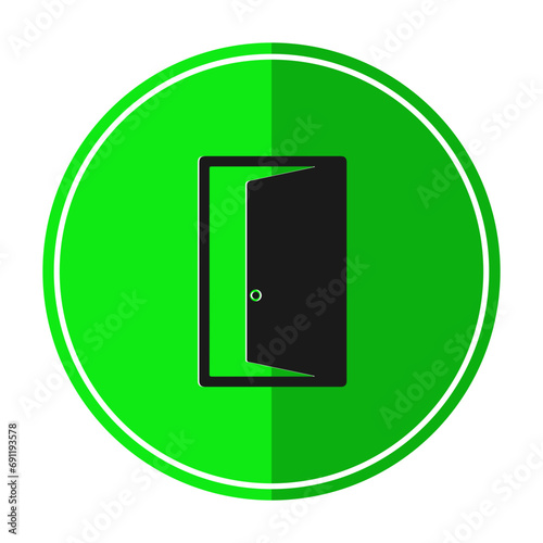 Door Icon Green Circle