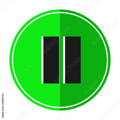 Pause Button Green Circle