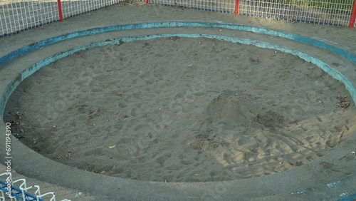 Circular sandpit at a Japanese playground