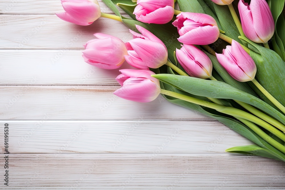 Postcard with tulips with empty space for inscription Postcard with tulips with empty space for inscription