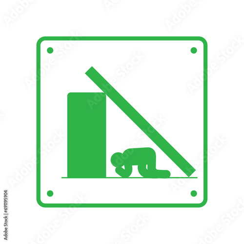 earthquake icon signal of crouch under