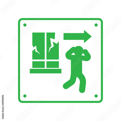 earthquake icon signal of stay away from windows
