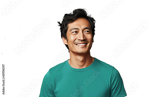 Close up of a happy chinese man