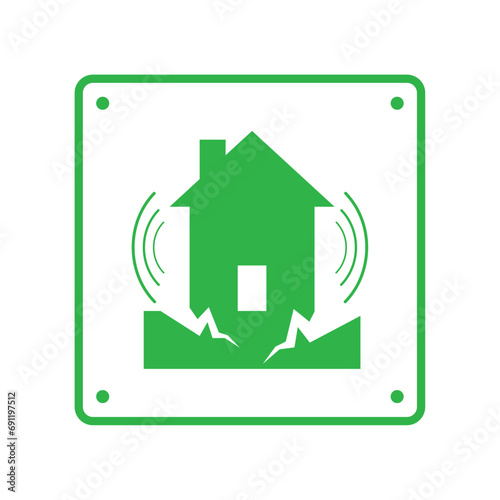 earthquake icon signal of risk of floor collapse