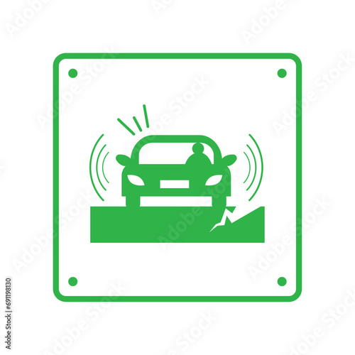 earthquake icon signal of risk when using the car