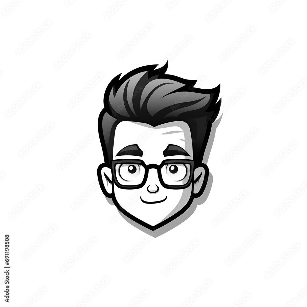 Nerd Glasses Logo on White Background Nerd Glasses Logo on White Background