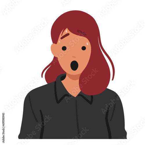 Woman Face Contorted In Shock, Her Eyes Widened, And Her Mouth Agape. A Sudden Surge Of Astonishment