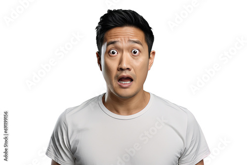 Close up of a shocked chinese man photo