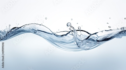 a flow of water with splashes in a horizontal format, in a natural resource, photorealistic illustration in JPG. Generative ai