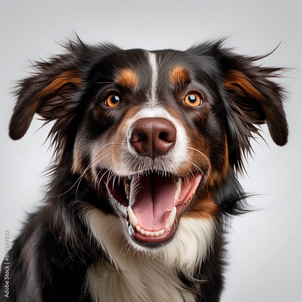 dog is talking and showing his mouth open, happy dog is talking and showing his mouth open, happy
