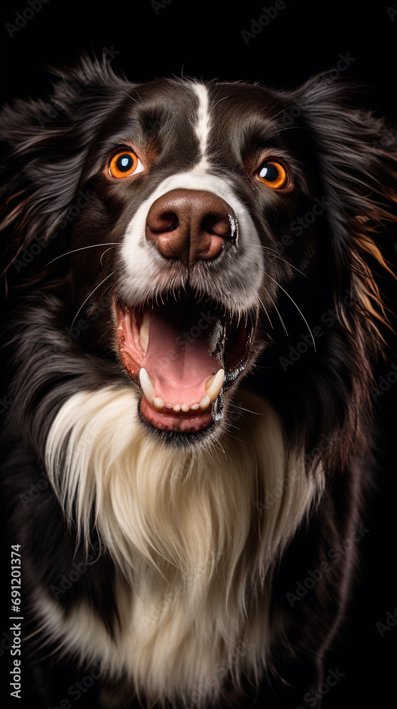 dog is talking and showing his mouth open, happy dog is talking and showing his mouth open, happy