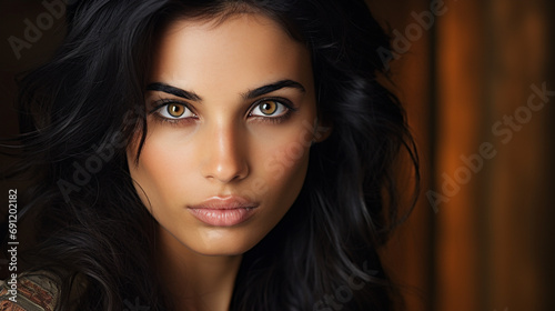 woman from india with black hair and hazel eyes  © Hokmiran