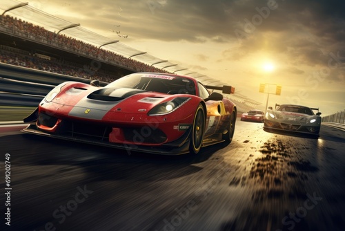 wallpaper featuring luxury sports cars in action on a racetrack © Jelena