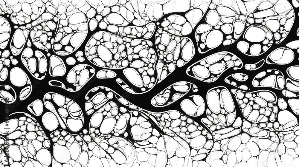 a Abstract organic Turing pattern, in a Black on white horizontal background format, in a Graphic design-themed, Graphic illustration in JPG. Generative ai a Abstract organic Turing pattern, in a Black on white horizontal background format, in a Graphic design-themed, Graphic illustration in JPG. Generative ai