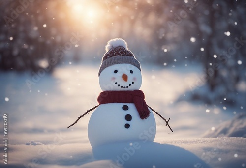 Snowman In Wintry Landscape © ArtisticLens