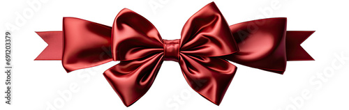 Red Bow with Gold Ribbon on Transparent Background (PNG)