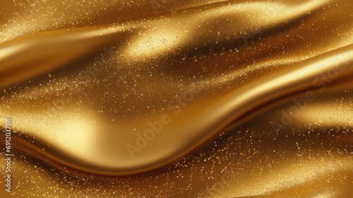gold silk/satin material with sparkles and texture as a background in a Luxury-themed, horizontal format of photorealistic illustration in JPG. Generative ai