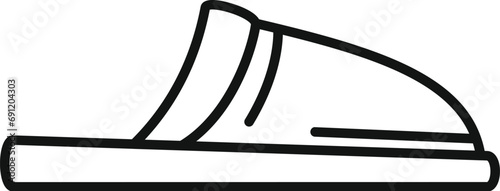 Home slippers boot icon outline vector. Sleep shoe. Fur foot house