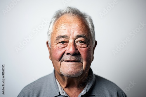 Portrait of an old man with grey hair. Studio shot.