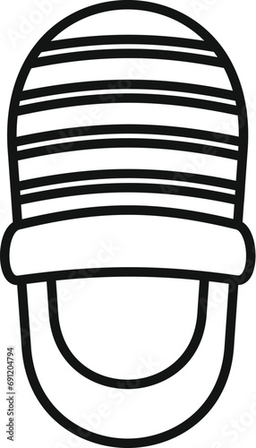 Old home slippers icon outline vector. Informal clipart. Snug shoe fashion