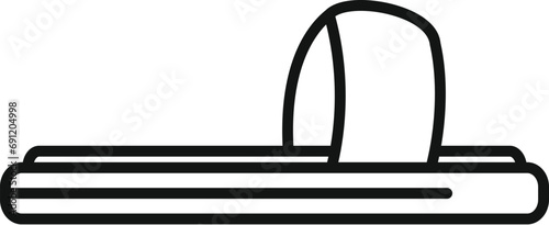 Fluffy home slippers icon outline vector. Cute feet sleep. Bedroom fashion