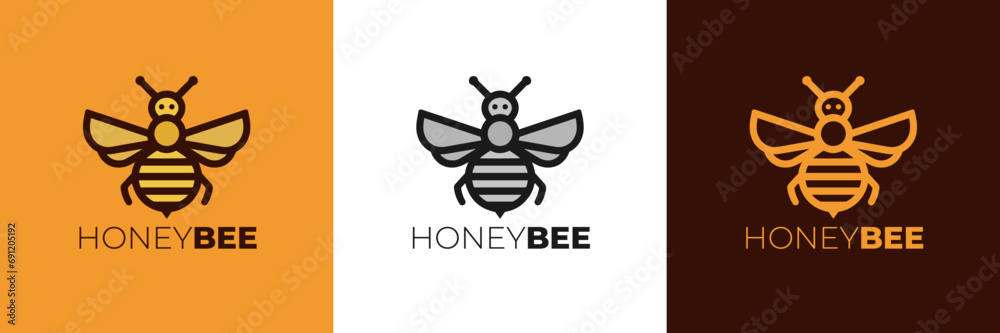honey Bee logo design vector, Elegant Bee logo designs concept vector, Honeycomb ilustration logo vector template honey Bee logo design vector, Elegant Bee logo designs concept vector, Honeycomb ilustration logo vector template