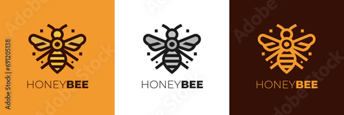 honey Bee logo design vector, Elegant Bee logo designs concept vector, Honeycomb ilustration logo vector template