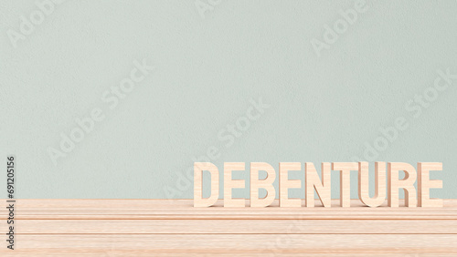 The Debenture text for Business concept 3d rendering. photo