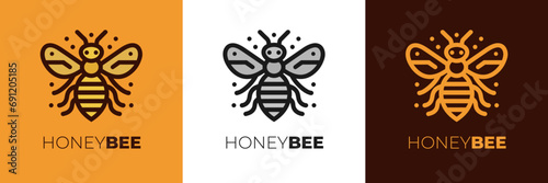 honey Bee logo design vector, Elegant Bee logo designs concept vector, Honeycomb ilustration logo vector template