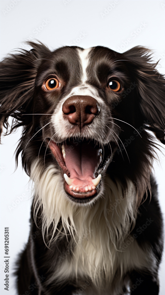 dog is talking and showing his mouth open, happy dog is talking and showing his mouth open, happy