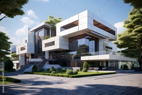 a big expensive luxury modern residential real estate villa building © DailyLifeImages