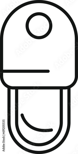 Top view object icon outline vector. Home slippers. Garment snug