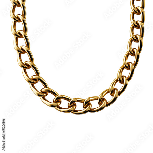 Gold jewelry. Gold chain bracelet and necklace isolated on transparent background. Generative AI photo