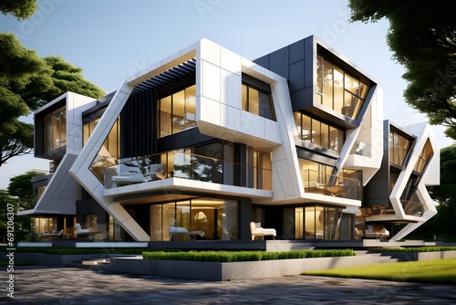 a big expensive luxury modern residential real estate villa building