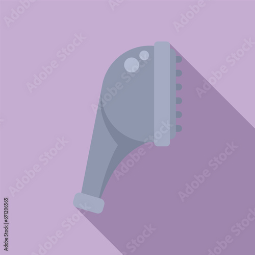 Faucet shower head icon flat vector. Rain metal cold water. Tubing spray