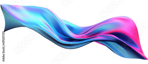 3d glass of abstract shape in the form of a wave. illustration of 3d rendering. Generative AI photo