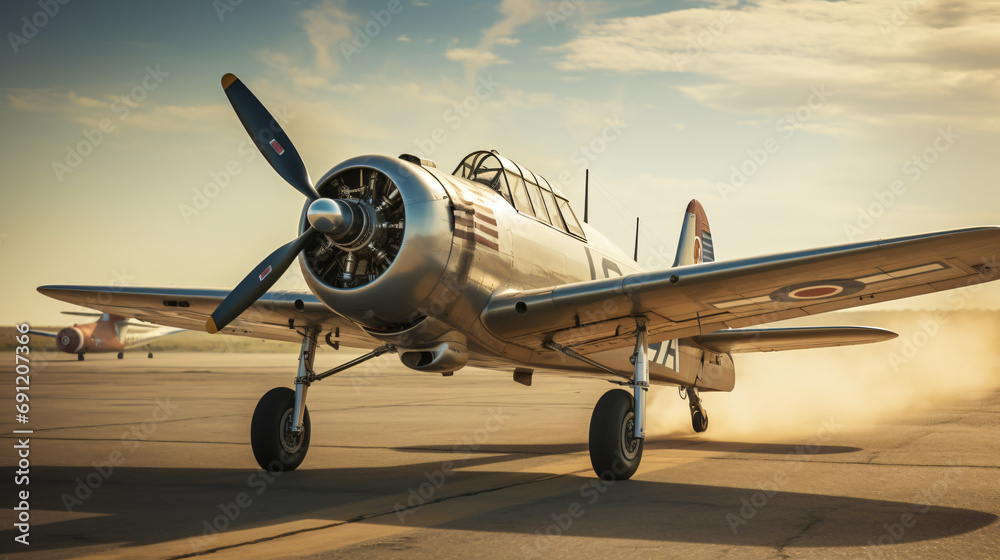 Fototapeta premium Military Fighter Plane. Generative AI