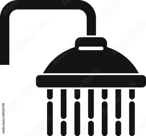 Shower head water drops icon simple vector. Sanitary spa. Cold bathing