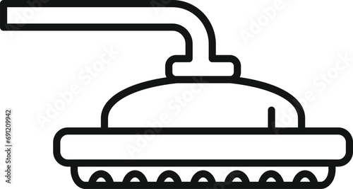 Restroom wash head icon outline vector. Cold hot water. Spa faucet