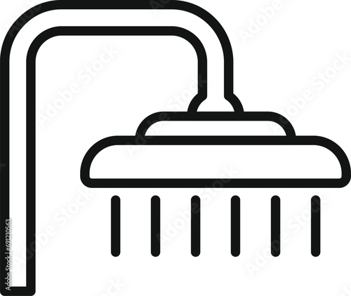 Water drops bathroom icon outline vector. Shower head. Restroom tub