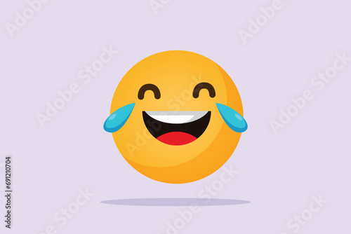 Facial expressions concept. Emoji character. Colored flat vector illustration isolated. 