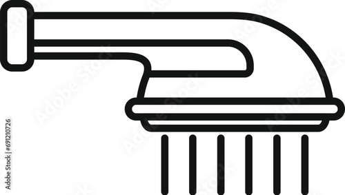 Washroom metal icon outline vector. Tubing sign wet. Shower head