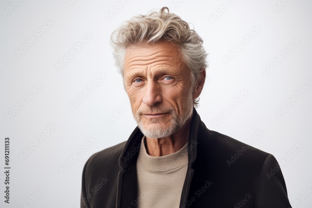Portrait of a senior man with grey hair looking at the camera Portrait of a senior man with grey hair looking at the camera