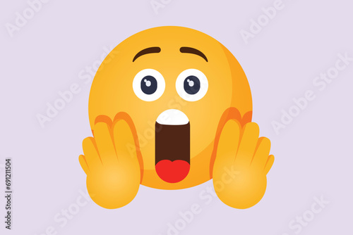 Facial expressions concept. Emoji character. Colored flat vector illustration isolated. 